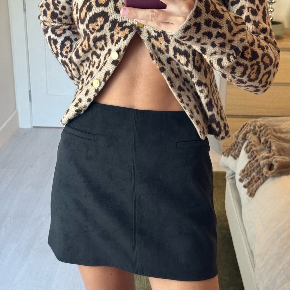 Astr the Label Black Suede Skirt